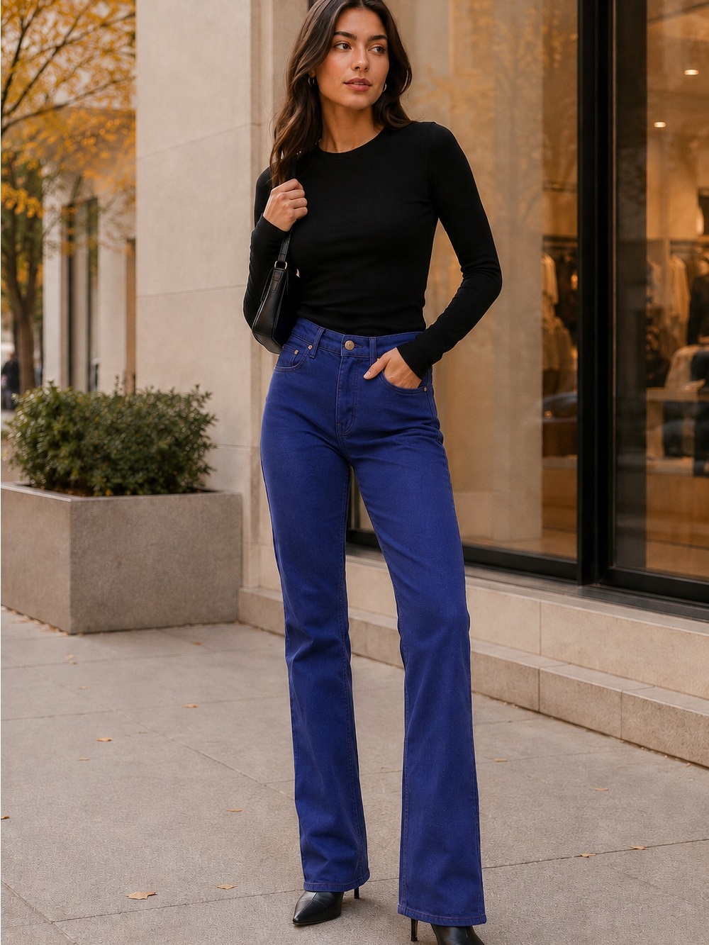 Zara Royal Blue Bootcut Flare Jeans Size 6 EU 38